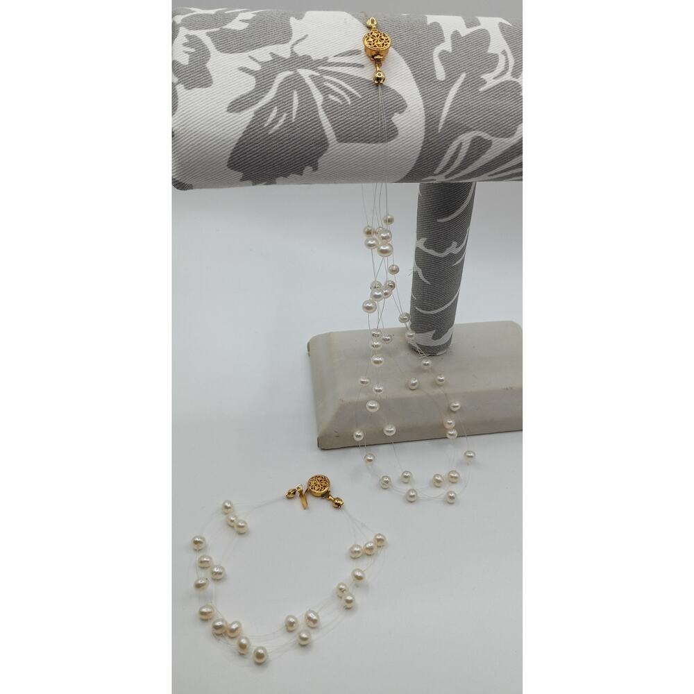 Genuine Pearl Necklace & Bracelet - Picture 8 of 8
